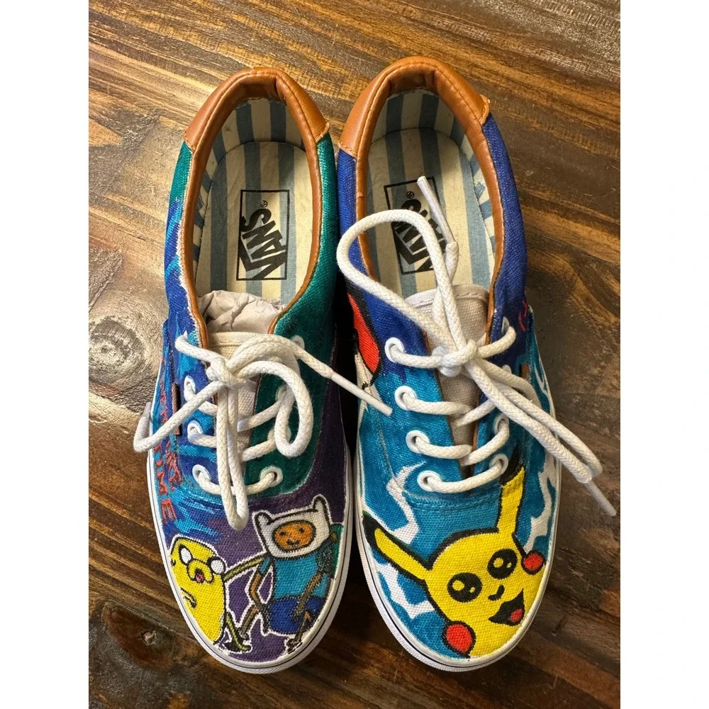 RARE Vans Era Custom Anime Pokemon Adventure Time Mens 6.5 or Woman's‎ 7.5